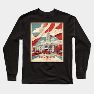 Winnipeg Vintage Retro Travel Tourism Long Sleeve T-Shirt
